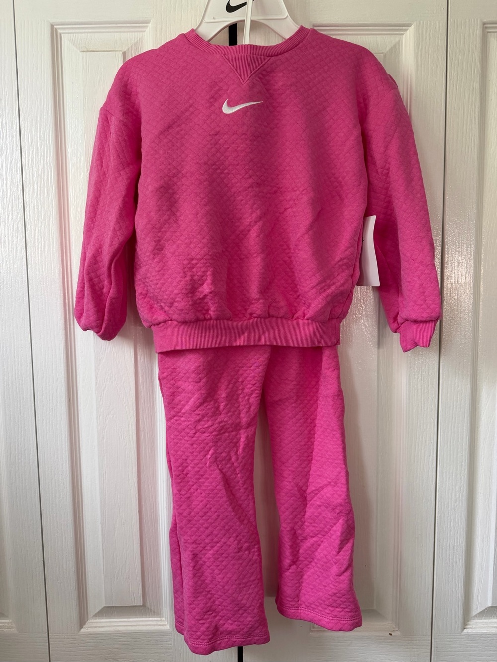 Nike Kids Hot Pink Quilted Sweatshirt & Pants Set